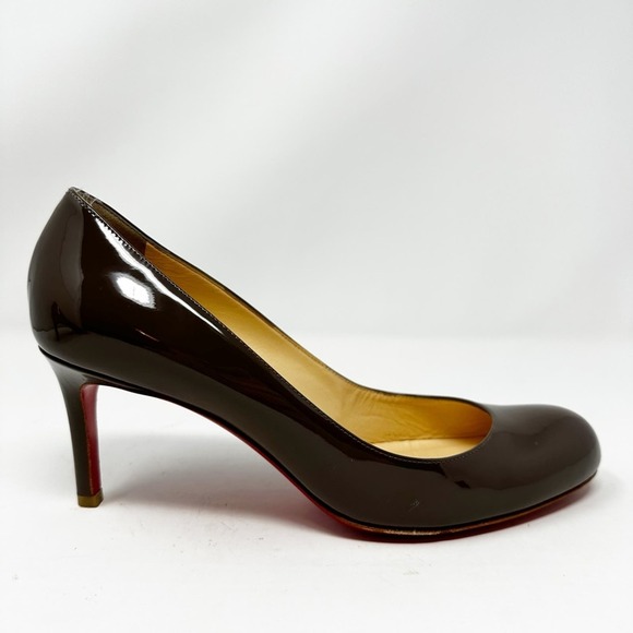 Christian Louboutin Brown Patent Leather Heels - Picture 6 of 12